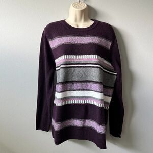 Croft & Barrow Multi Purple Sweater Size L  NWOT